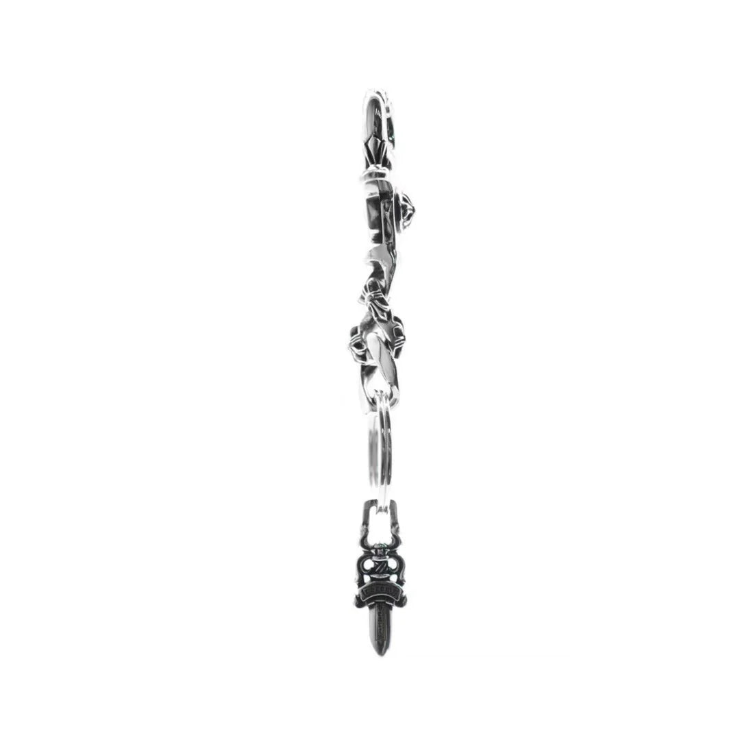 Fancy Cuban Link Clip & Dagger .925 Silver
