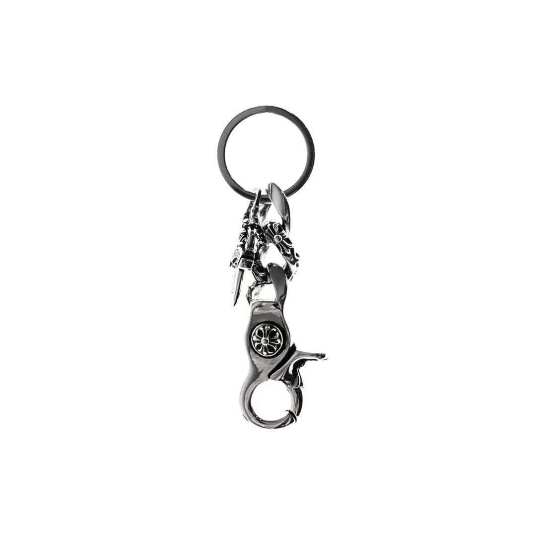 Fancy Cuban Link Clip & Dagger .925 Silver