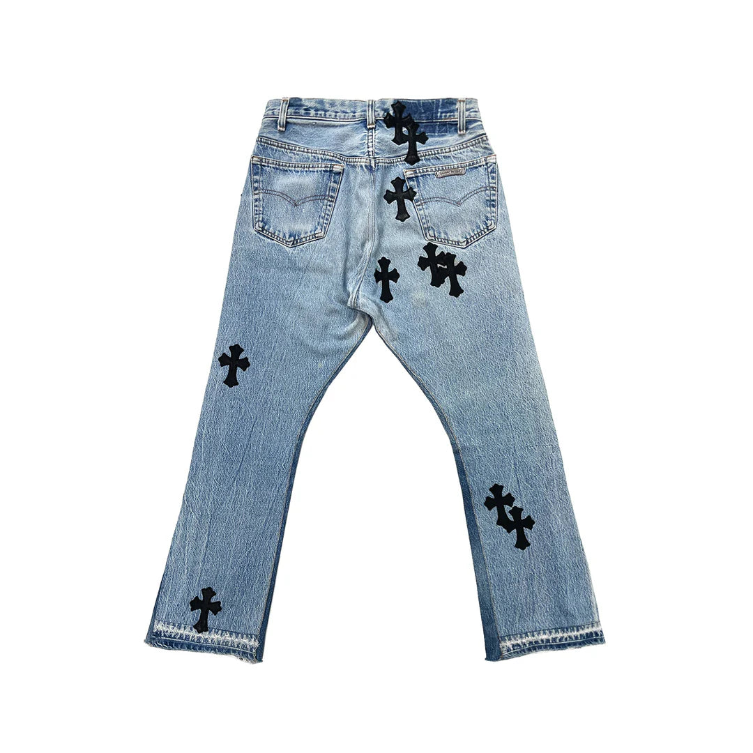 Levi’s 501 Gallery Dept. Black Cross Patch Jeans
